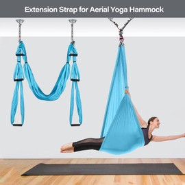 DASKING 2 Pack Daisy Chain, 180cm Yoga Hammock Extension Strap, 23KN Strong Climbing Sling, Multi Loops Adjustable Nylon Yoga Exercise Band for Stretching, Pilates, Fitness Workout - Grey