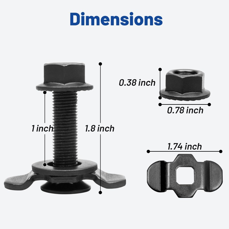 Anina 6PCS L-Track Double Lug Threaded Stud Nut Fitting Tie