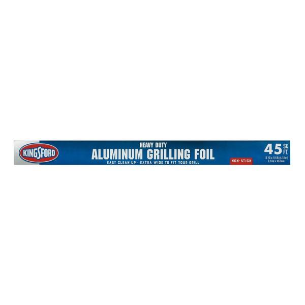 Kingsford Heavy Duty Aluminum Grilling Foil, 45 Square Feet | Non-Stick Aluminum Foil for Grilling, Cooking, And Steaming | Kingsford Extra Tough Grilling Accessories