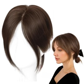 1 Piece Hair Toppers for Thinning Hair Women, Clip on Fringe for Daily Wear, Hairs Pieces for Women Covering High Forehead and Gray Roots, Fashion Accessory for Quick Style Change