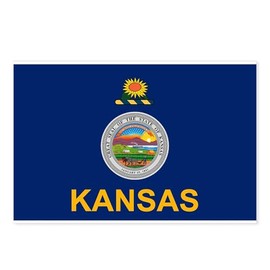 CafePress Kansas Flag Postcards (Package of 8), 6"x4" Printed Note Card