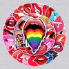 Lip Sticker Set 50 Pieces Cute Decoration for Car Laptop