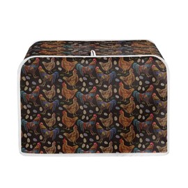 Xoenoiee Chicken Hens Pattern Toaster Cover 2 Slice Small Appliance Covers Toaster Cover Kitchen Decor Toaster Bag Dust Cover with Top Handle, M