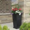 Pemberly Row 32" Tall Weatherproof Coastal Plastic Planter in Black