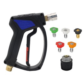 MATXREE 4080PSI High Pressure Washer Gun with 5 Pressure Washer Nozzles, 1/4" Quick Release Jet Wash Gun, Power Washer Short Gun for Car Cleaning (M22 14MM Hose Connector) Pressure Washer Accessories