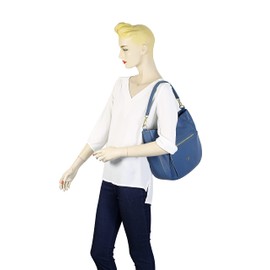 collezione alessandro Summer Leather Bag 32 cm x 28 cm x 10 cm Italian Leather, blue