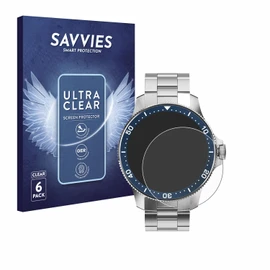 Savvies 6 Pack Screen Protector compatible with Withings ScanWatch Horizon (43 mm) Protection Film Clear