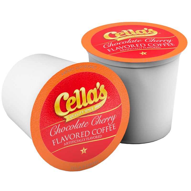 Cella's Chocolate Cherry Coffee Pods Compatible with Keurig K Cup