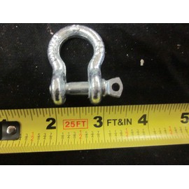 25 Bow Shackle Clevis Screw Pins Diameter: 1/4" Length:1-7/8" Max Opening: 15/32" Working Load Limit: 1000-LBS G-209 Hot Dipped Galvanized ANCHOR PIN D RING CHAIN RECOVERY TOW MARINE BOAT 1/2 TON
