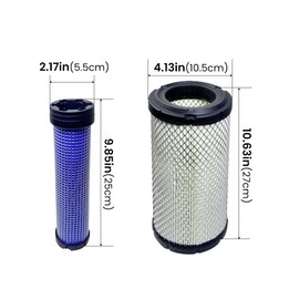2 Sets Air Filter for Kawasaki 11013-7044 & 11013-7045 Inner & Outer, Compatible with Donaldson P821575 & P822858， Fit for Kohler 25-083-01-S M131802 M131803
