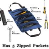 Tool Pouch with Dependable Zippers, Wrench Roll Up Tool Bag,Small