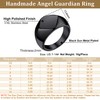 Bestyle Cool Black Signet Rings Square Shape Stainless Steel Big