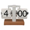 Flip Desk Clock Auto Mechanical Flip 12H AM PM Wood