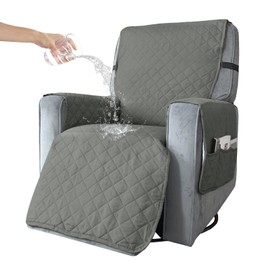 BXFUL Armchair Protector, Relaxing Chair Cushion, Relax, Sofa Throw, 1-Seater Armchair Protector for Dogs, Quilted Furniture Protection for Leather Sofa (S, Light Grey)