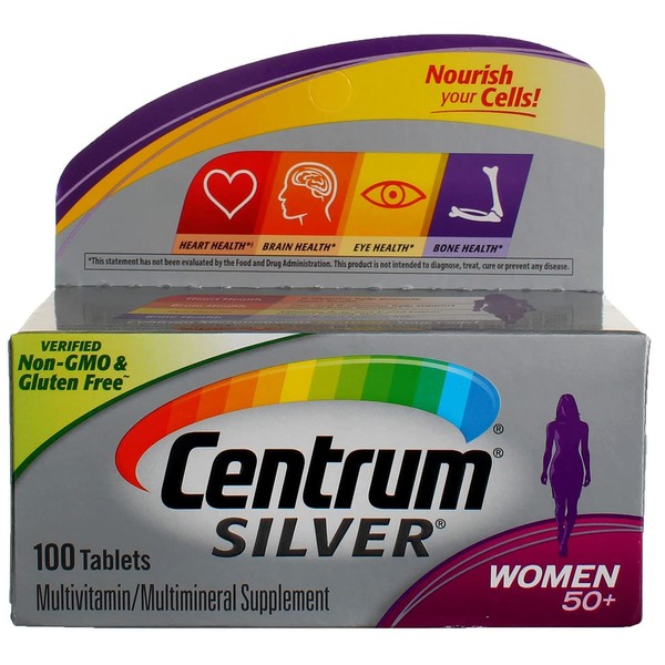 Centrum Silver Women 50+ Tablets - 100 ct, Pack of 2