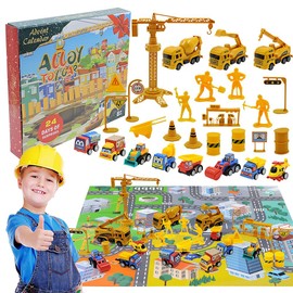 Advent Calendar 2024 Children's Construction Site Toy Christmas Calendar Children Gift Construction Vehicles Children Small 24 Days Gifts for Boys Girls