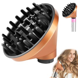 KiimSin Upgrade Diffusor Aufsätze für Dyson Airwrap Styler HS01 HS03 HS05, Diffusordüse umwandelbar für Airwrap Styler in eine Haartrockner（Gold)