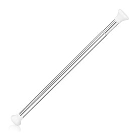 Deluxe Stainless Steel Sliding Door Guard Adjustable 23–40 inches w/White Caps - Feel Safe at Home with This Adjustable Home Security Bar 1" Dia. (1)