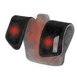 Homedics Heating Pad, Duel Intensity Vibrating Heated Neck & Shoulder Massage Wrap to Aid & Rejuvenate Sore and Tired Muscles, Black