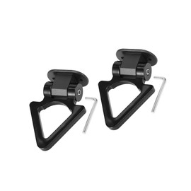 Partuto 2 Set Universal Black Triangle Shaped Car Tow Hook Decor Bumper Trailer Sticker Replacement