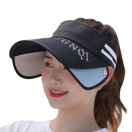 [クロム クレイン] サンバイザー バイザー 帽子 ロゴ 格納式 ツバ 日よけ ランニング アウトドア レディース CB423(ブラック)