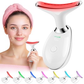 Red-Light-Therapy-for-Face, Facial Massager Wand with 7 Color - Birthday, Christmas, Mothers Day, Valentines Day, Self Care Gifts for Her Women Mom Best Friend Wife Teacher (White)