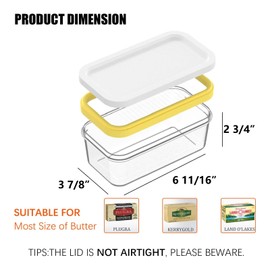UNIVIVO Butter Slicer Cutter, Stick Butter Container Dish with Lid for Fridge, Easy Cutting Two 4oz Sticks (Not Airght, Small)