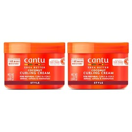 Cantu Coconut Curling Cream for Natural Hair with Pure Shea Butter, 12 oz (Pack of 2) (Packaging May Vary)