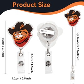 Funny Badge Reel, Work Badge Clip Retractable Clip for Paramedic Teacher Nurse Badge Accessories, Cat