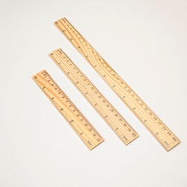 DIAO79NI Wooden Ruler, 6 inch 8 inch 12 inch Ruler, Pack of 3, Wood Ruler, Rulers for Kids, Measuring Tools, Ruler Set, Ruler in Inches and Centimeters