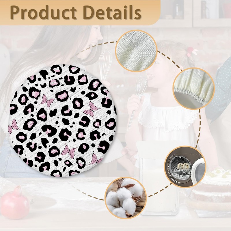 Cloth Covers for Sourdough Starter Jars, Pink Leopard Butterfly Heat