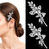 HJZHII 2 Pcs Rhinestone Hair Clips, Silver Hair Clips for