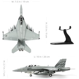 NUOTIE 1/72 F/A-18F Ultimate Hornet Diecast Alloy Aircraft Model F18F Fighter Jet Simulation Model Kit Military Aircraft Model with Bracket for Collection and Gift