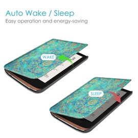 Fintie Case for Pocketbook Touch HD 3 / Touch Lux 5/4 / Basic Lux 4/3/2 and Pocketbook Color E-Reader - Ultra Thin Case with Auto Sleep/Wake, Magnetic Closure, Jade