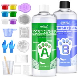 Silicone for Taba Squishy kit for Adult Hobby, 36oz Fast Cure Liquid Silicone Squishy Maker with 1:1 AB Ratio, Super Soft Silicones Rubber Making Kits for Cat Paw, Snapper, DIY Stress Relief Gifts
