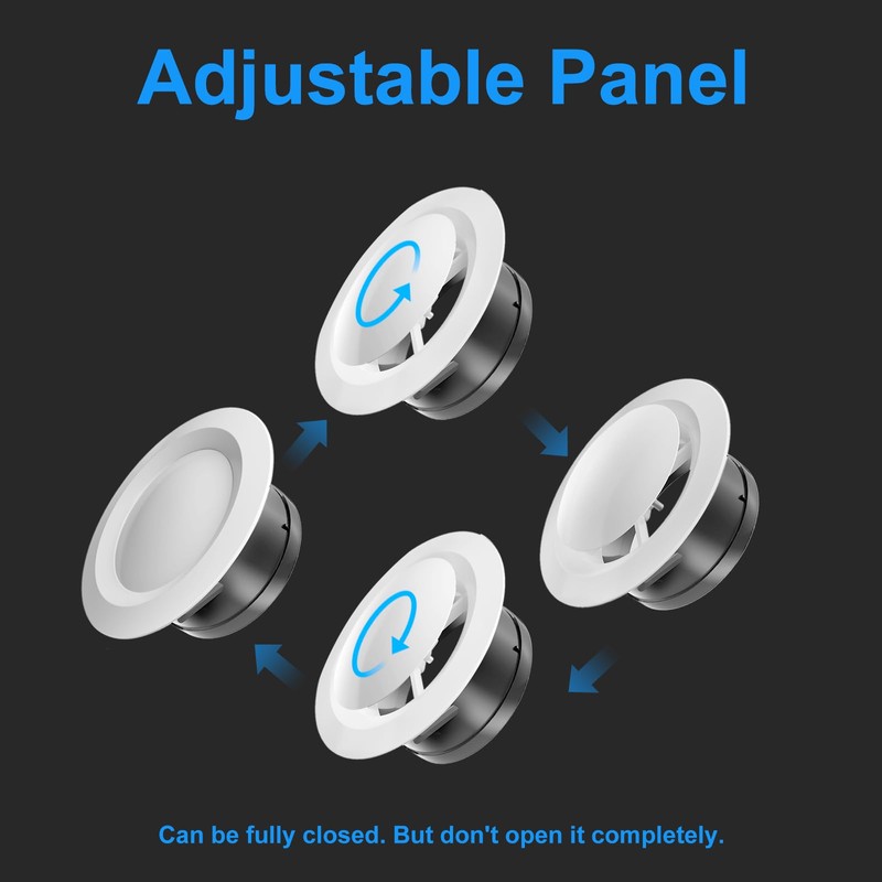 Hon&Guan 2pcs 4 Inch Adjustable Air Vent Covers 100mm Ceiling