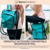 Savvy Outdoors Mini Folding Backpack Cooler Chair-Teal
