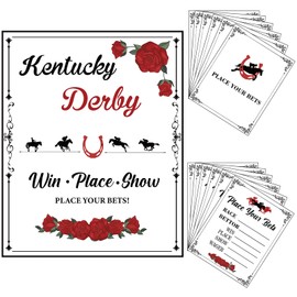 HABDJILTY Horse Racing Party Supplies Kentucky Derby Betting Cards for Guessing Game, Derby Day Place Your Bets Card for Horse Race Party Decorations Favors
