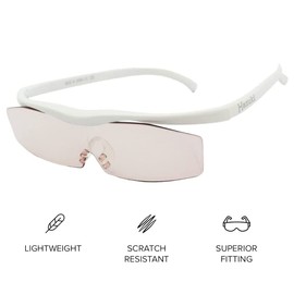 Hazuki Loupe Magnifier Glasses White, Compact-M 1.32x Clear Eyeglasses for Men Women's Reading Small Prints Labels Outdoor