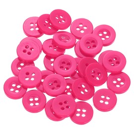 HARFINGTON 30 botones de costura de 18 litros de resina redondos de 11,5 mm, botones de repuesto planos de 4 agujeros para coser ropa y bricolaje, rosa