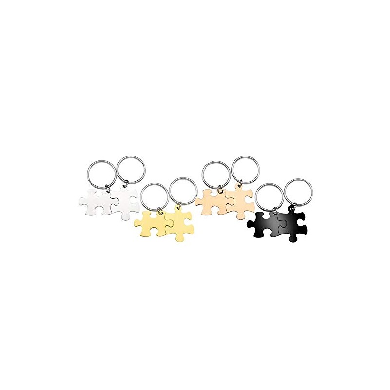 Puzzle Partner Keyring with Engraving of Your Desired Set of