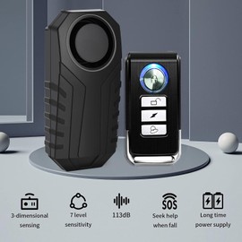 Greencycle 113db Loud Bicycle Alarm System Anti Theft,Vibration Sensing Bike Alarm with Remote,IP65 Waterproof,SOS Function,Suitable for Electric Bicycles,Mobility Scooters,Electric Bicycles,7PK