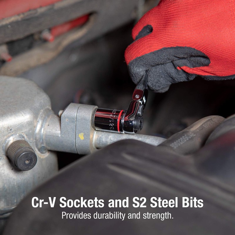 SUNEX TOOLS 9732 44Pc 1/4" Dr Mini Dual Flex Head