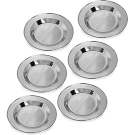 normani 3-12 pieces robust stainless steel camping plates, stainless steel plates, colour 6