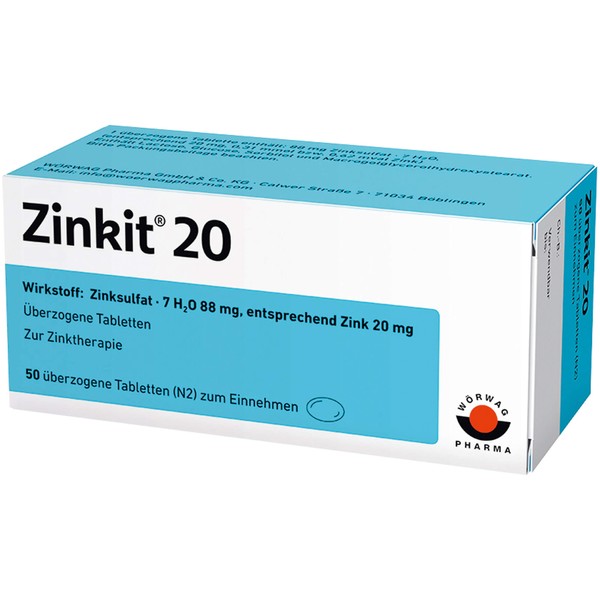 Zinkit 20, Überzogene Tabletten, 50 St UTA