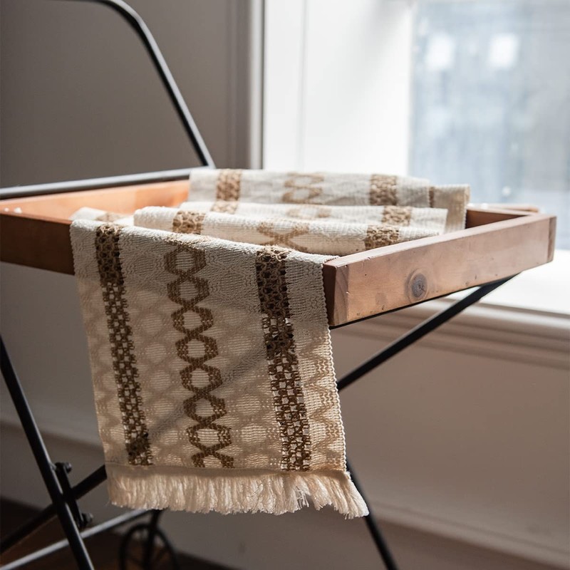 Table Runner, Boho Table Runner Cotton Linen Table Decorations, Farmhouse