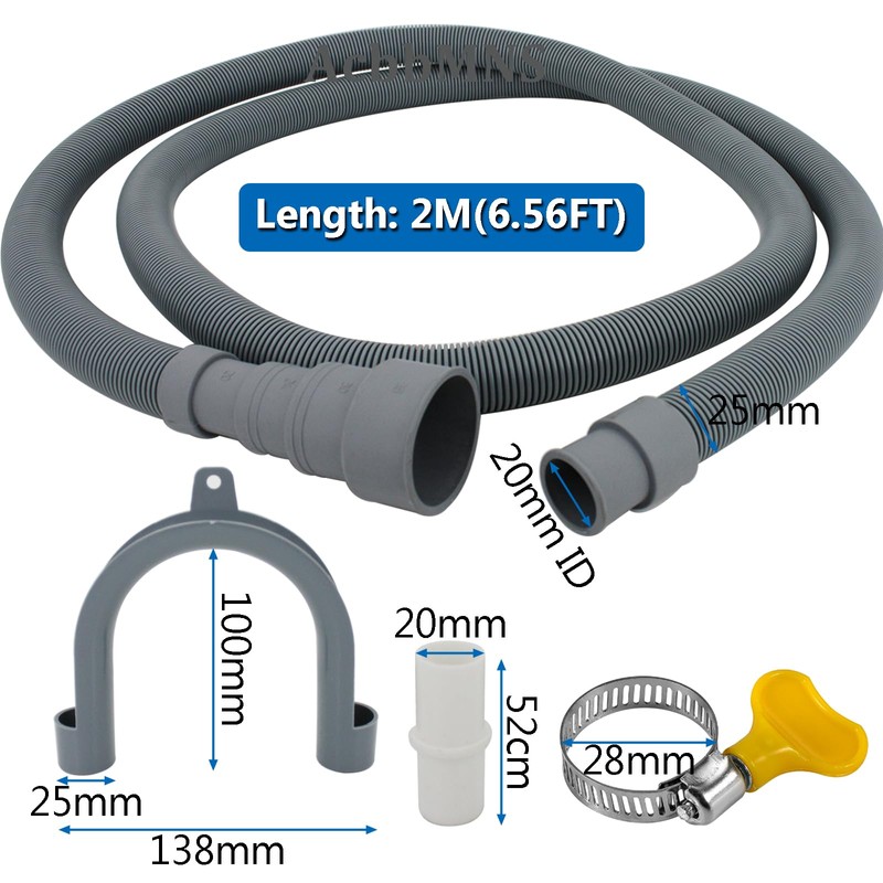 AcbbMNS 6.56 Feet (2M) Washing Machine Drain Hose Extension Kit,