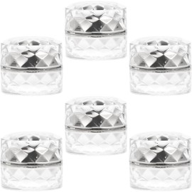 6 Piezas Tarro Acrílico Redondo Diamante de 5G para Crema Facial