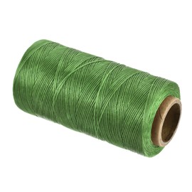 QUARKZMAN Waxed Thread, 284 Yard 0.8mm 150D Flat Wax Thread Polyester Waxed Thread for Leather Sewing Hand Weaving Book Binding House Decoration, Green