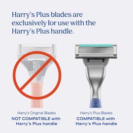 Harry's Plus Shaving Kit for Men - Premium Handle, 5 Razor Blade Cartridges, Foaming Shave Gel, and Travel Blade Cover - TSA Approved Travel Essentials - Advanced Pivoting System - Tide